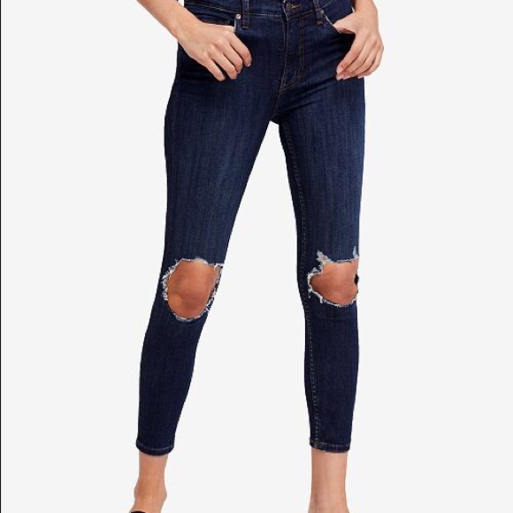 Free People Busted Knee Skinny Jeans